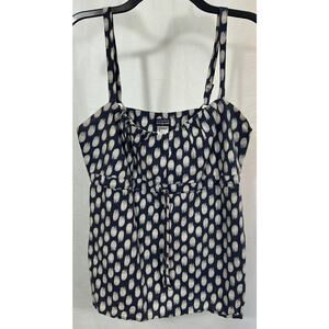 Patagonia Women’s 12 Navy Polka Dot Hemp Cotton Tank Top Adjustable Straps